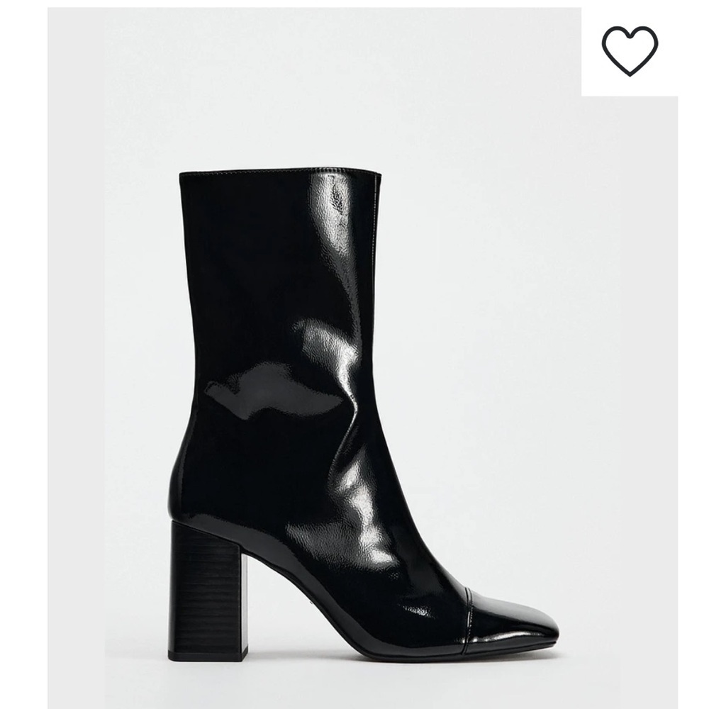 NEW ! ZARA FAUX PATENT FINISH ANKLE BOOTS 

🚨 FIRM PRICE NO DISCOUNT - Picture 8 of 11